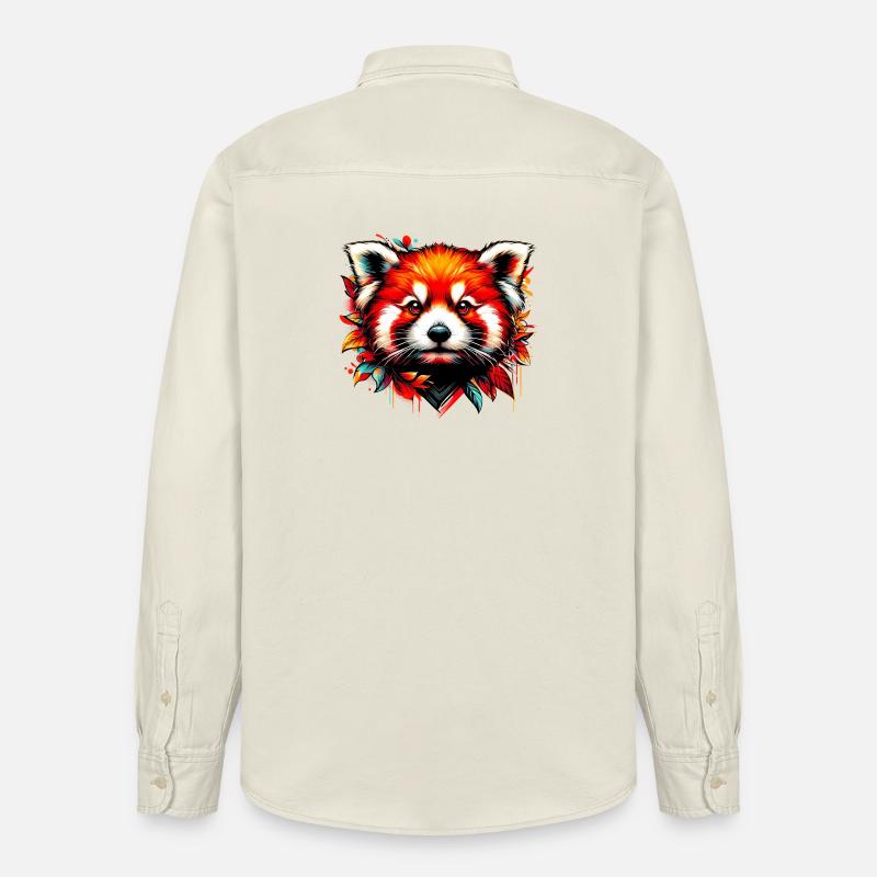 Petit panda - Chemise unisexe coupe décontractée bio Stanley/Stella - écru doux