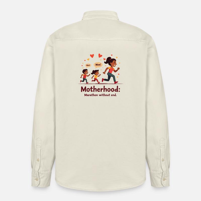 Muttersein: Marathon ohne Ende. - Relaxed Fit Unisex Organic Hemd von Stanley/Stella - Natur