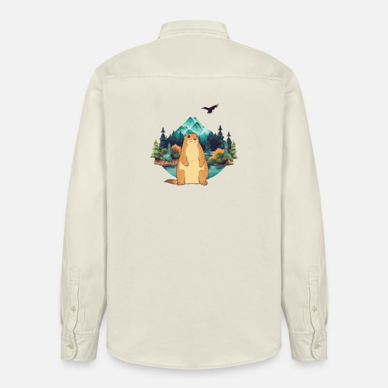 Murmeltier - Relaxed Fit Unisex Organic Hemd von Stanley/Stella - Natur