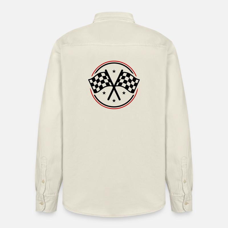 Drapeau de course à damier - Chemise unisexe coupe décontractée bio Stanley/Stella - écru doux