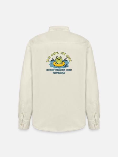 Humorous frog on swollen root - Relaxed Fit Unisex Organic Shirt by Stanley/Stella - soft Ecru