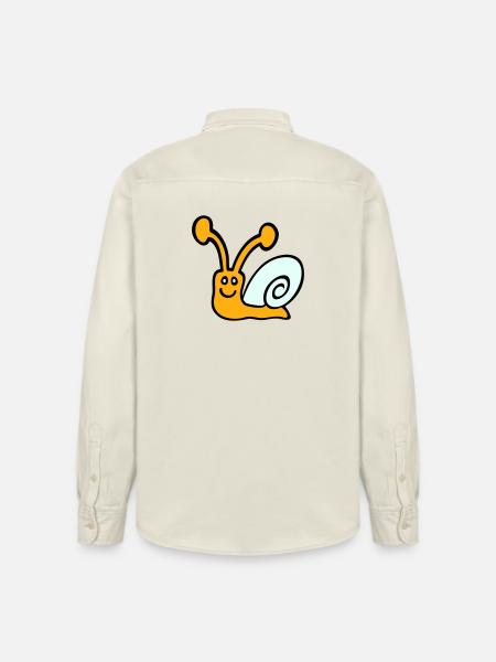 Snail Shell Cute Cute Happy Cool - Relaxed Fit Unisex Organic Shirt by Stanley/Stella - soft Ecru
