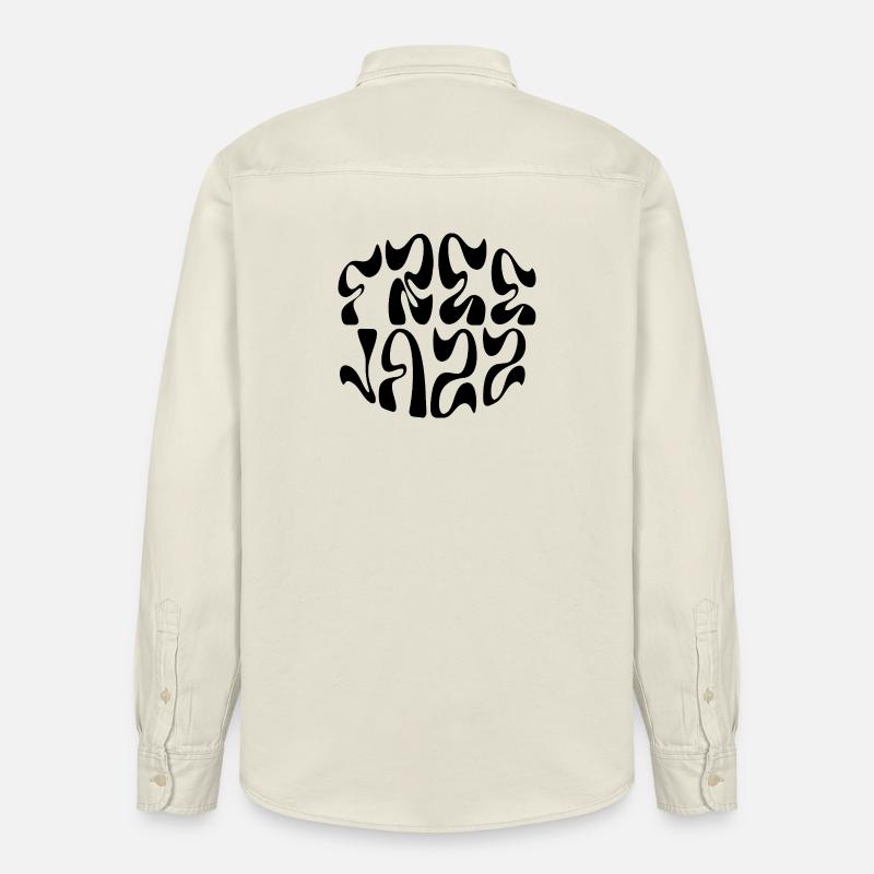 Design de logo ondulé free jazz - Chemise unisexe coupe décontractée bio Stanley/Stella - écru doux