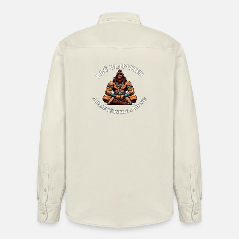 Urzeit Kraft Krieger "Plaffeier_Hoi" - Relaxed Fit Unisex Organic Hemd von Stanley/Stella - Natur