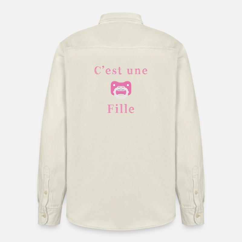 Geburt - es ist ein Mädchen - Relaxed Fit Unisex Organic Hemd von Stanley/Stella - Natur
