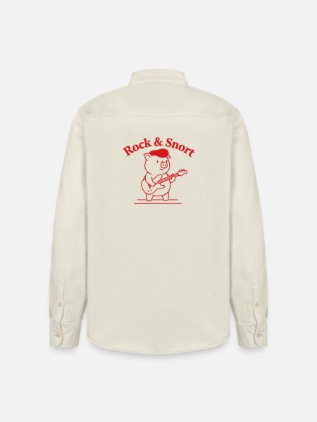 Rock & Snort Pig Guitar - Relaxed Fit Unisex Organic Shirt by Stanley/Stella - soft Ecru