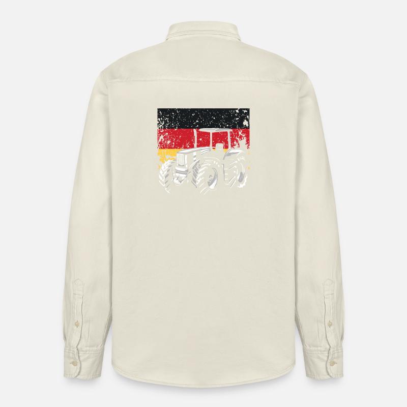 Traktorfahrer Deutschland Traktor Bauernhof - Relaxed Fit Unisex Organic Hemd von Stanley/Stella - Natur