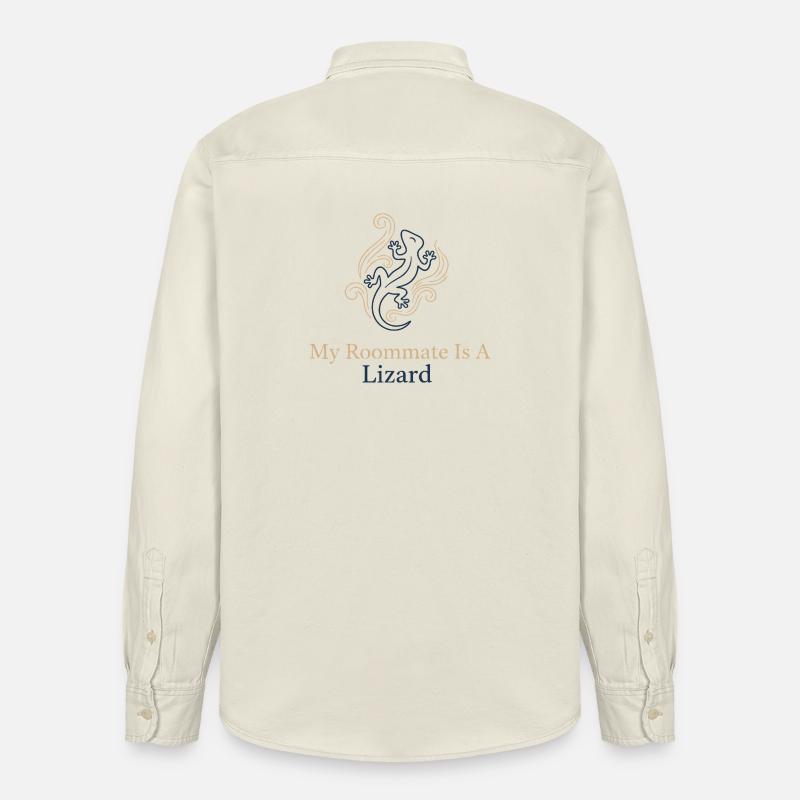Mein Mitbewohner ist eine Echse - Relaxed Fit Unisex Organic Hemd von Stanley/Stella - Natur
