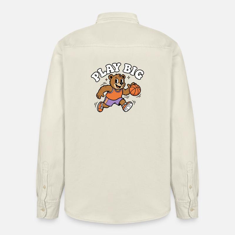 Play Big Bär Basketball - Relaxed Fit Unisex Organic Hemd von Stanley/Stella - Natur