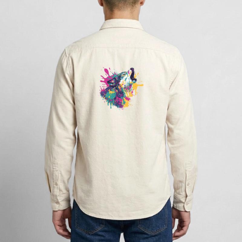 Loup dans le style explosion de couleurs Chemise unisexe coupe décontractée bio Stanley/Stella