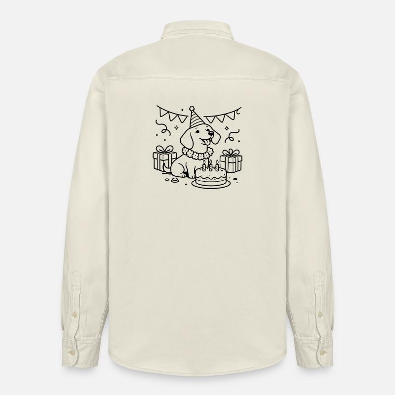 Les enfants du gâteau teckel d’anniversaire - Chemise unisexe coupe décontractée bio Stanley/Stella - écru doux