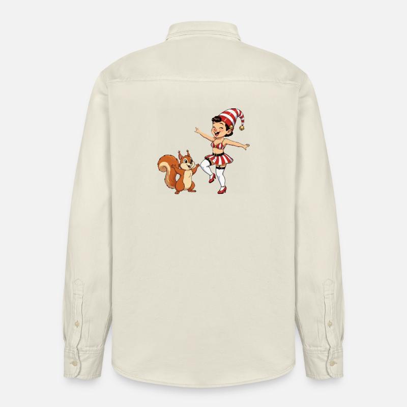 Fille lutin avec un écureuil - Chemise unisexe coupe décontractée bio Stanley/Stella - écru doux