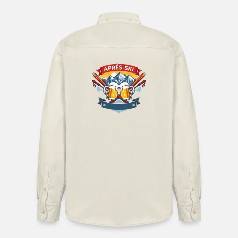 Apres Ski Comic Design - Relaxed Fit Unisex Organic Hemd von Stanley/Stella - Natur