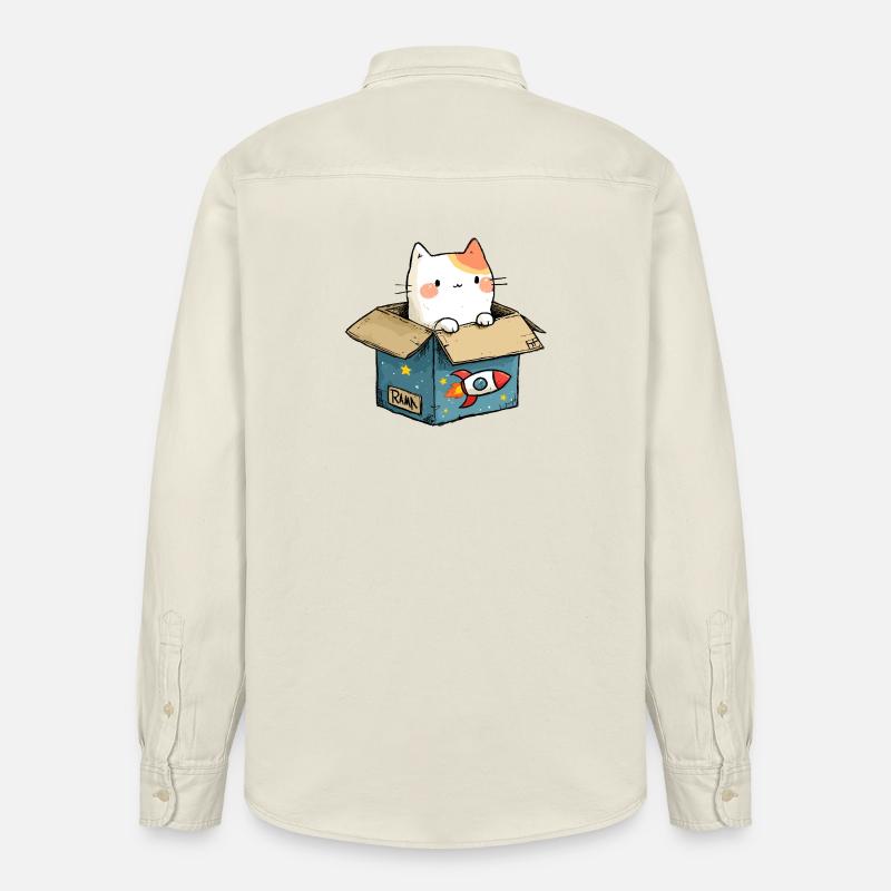 L’espace de jeu du chat - Chemise unisexe coupe décontractée bio Stanley/Stella - écru doux