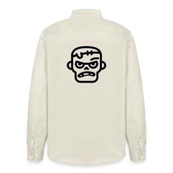 zombie - Relaxed Fit Unisex Organic Shirt by Stanley/Stella - soft Ecru - Back - AI Model Male 178 light (178cm)