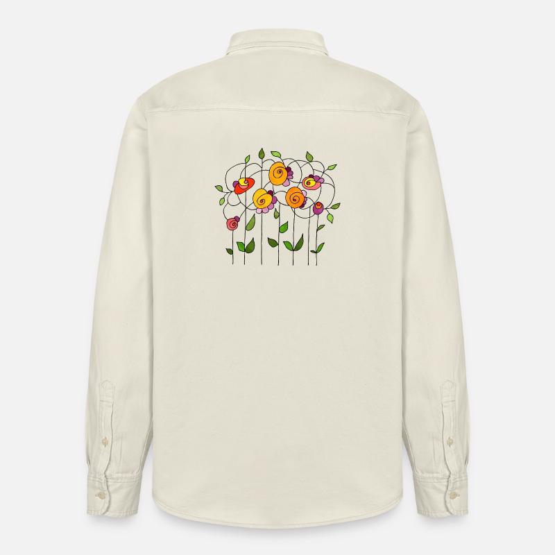 Blumen - Relaxed Fit Unisex Organic Hemd von Stanley/Stella - Natur