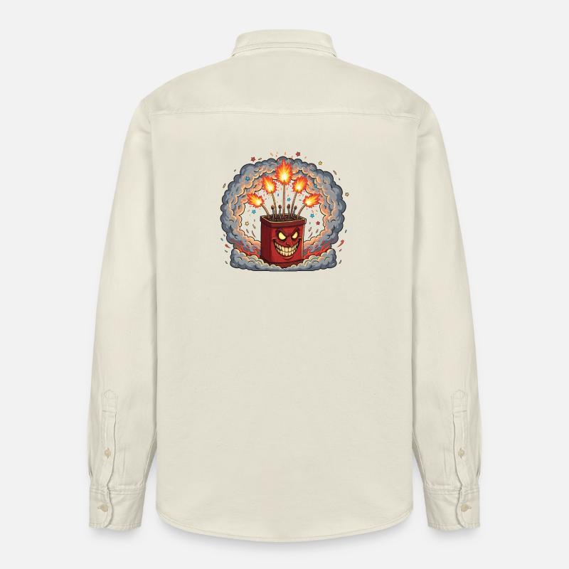 Grim Firebox Banger - Chemise unisexe coupe décontractée bio Stanley/Stella - écru doux