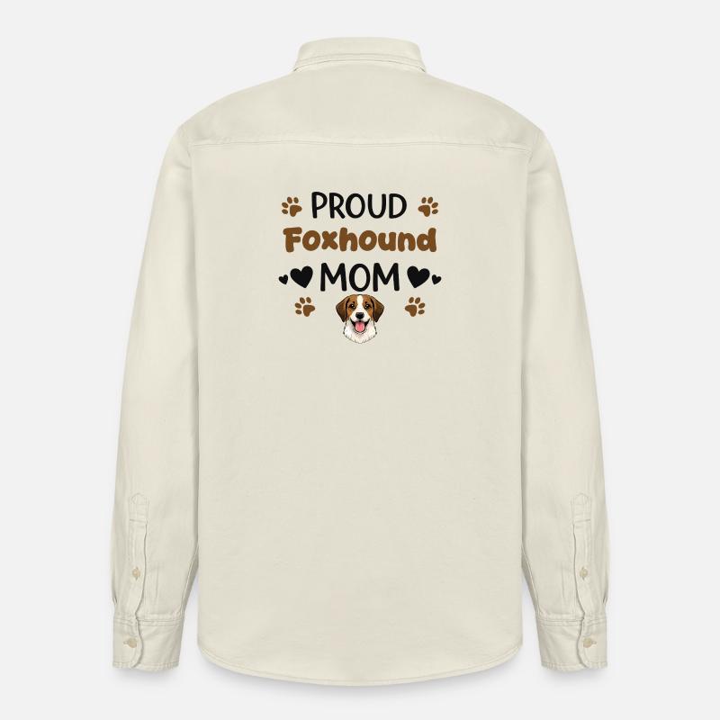 Fière mère Foxhound, Foxhound américain - Chemise unisexe coupe décontractée bio Stanley/Stella - écru doux