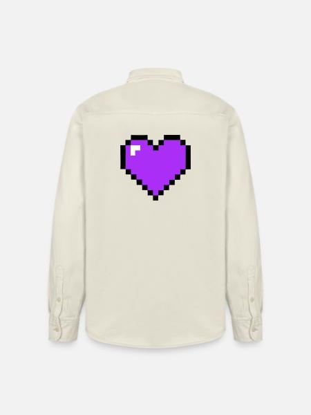 Pixel Heart 8-Bit Health - Relaxed Fit Unisex Organic Shirt by Stanley/Stella - soft Ecru