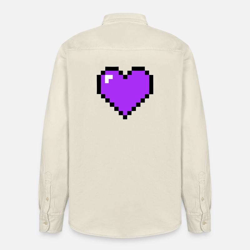 Santé 8-bit du cœur du Pixel - Chemise unisexe coupe décontractée bio Stanley/Stella - écru doux