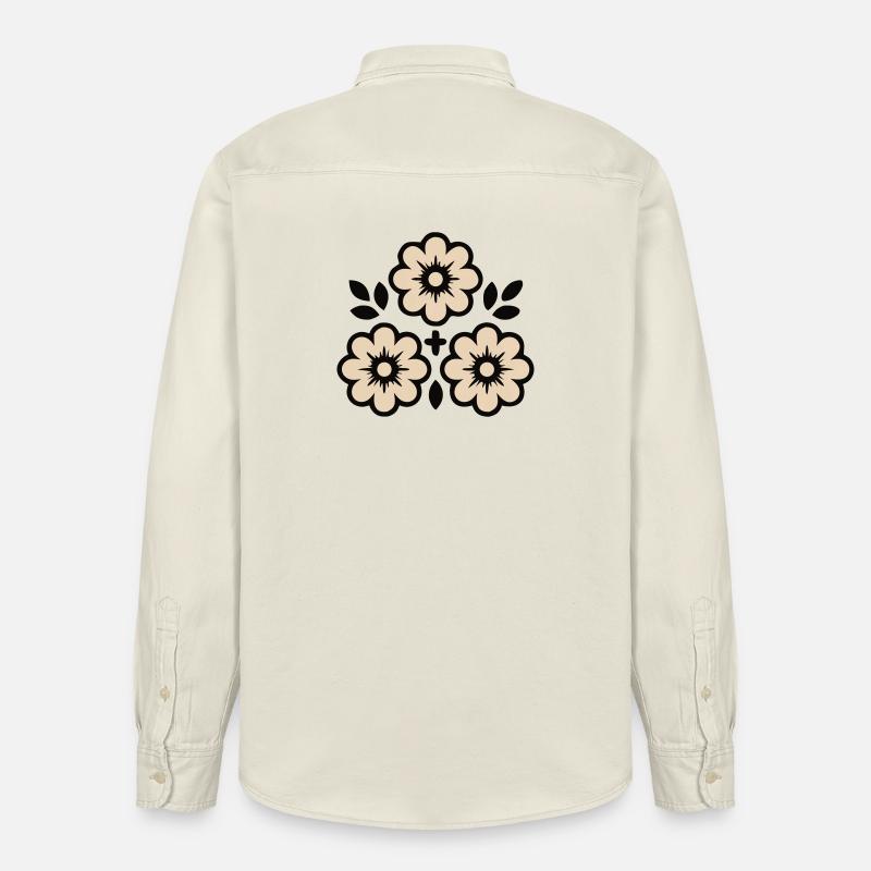 Folklore Blumen Blüten Tracht - Relaxed Fit Unisex Organic Hemd von Stanley/Stella - Natur