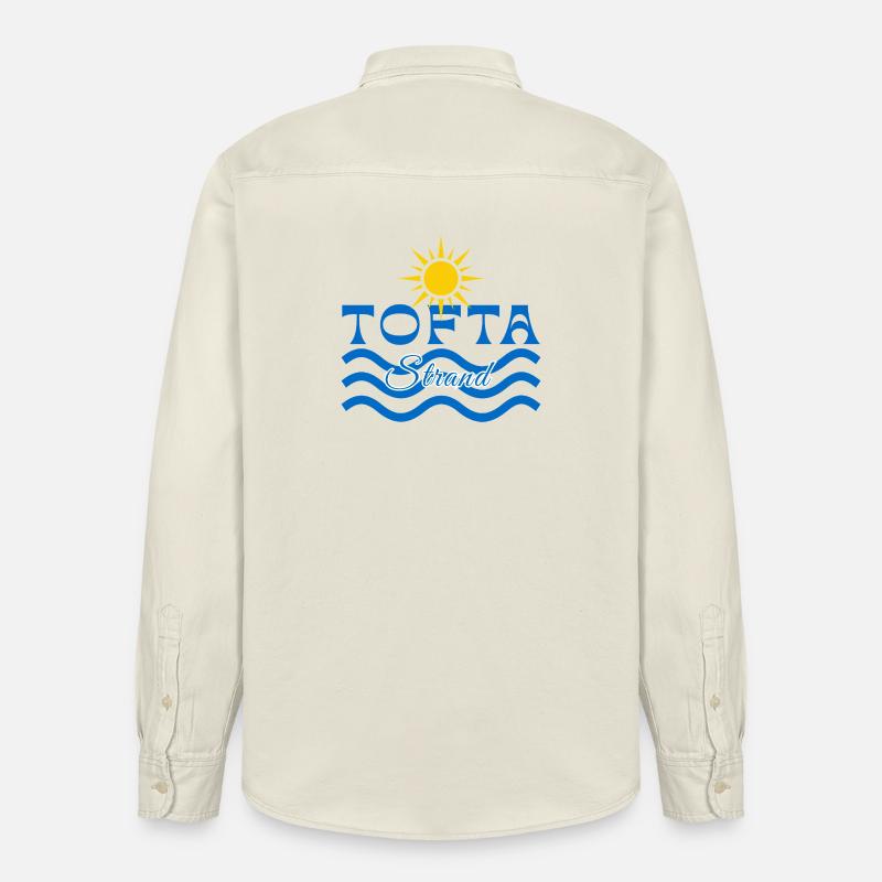 Tofta Strand-Soleil et Vagues - Chemise unisexe coupe décontractée bio Stanley/Stella - écru doux