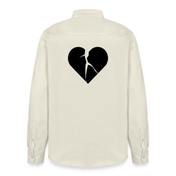 heart broken lovesick - Relaxed Fit Unisex Organic Shirt by Stanley/Stella - soft Ecru - Back - AI Model Male 178 light (178cm)