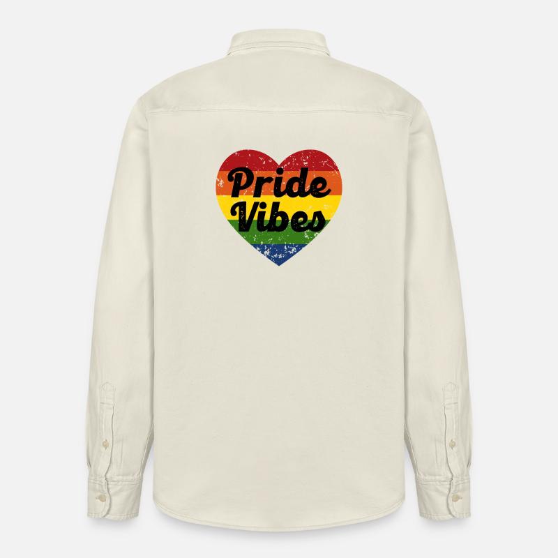 Pride Vibes Herz-Design - Relaxed Fit Unisex Organic Hemd von Stanley/Stella - Natur
