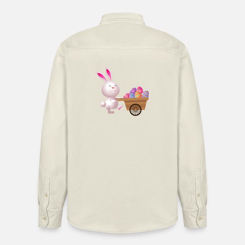 pâques, easter, fêtes de pâques - Chemise unisexe coupe décontractée bio Stanley/Stella - écru doux