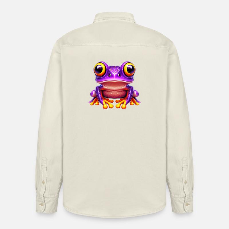 Frosch - Relaxed Fit Unisex Organic Hemd von Stanley/Stella - Natur