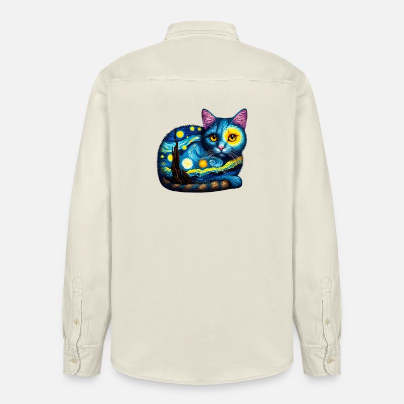 Chat - Chemise unisexe coupe décontractée bio Stanley/Stella - écru doux