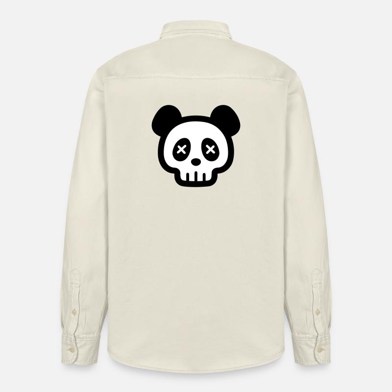Panda Totenkopf Skelett - Relaxed Fit Unisex Organic Hemd von Stanley/Stella - Natur