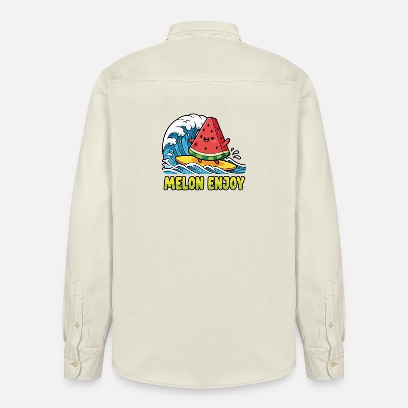 Surf pastèque - Chemise unisexe coupe décontractée bio Stanley/Stella - écru doux