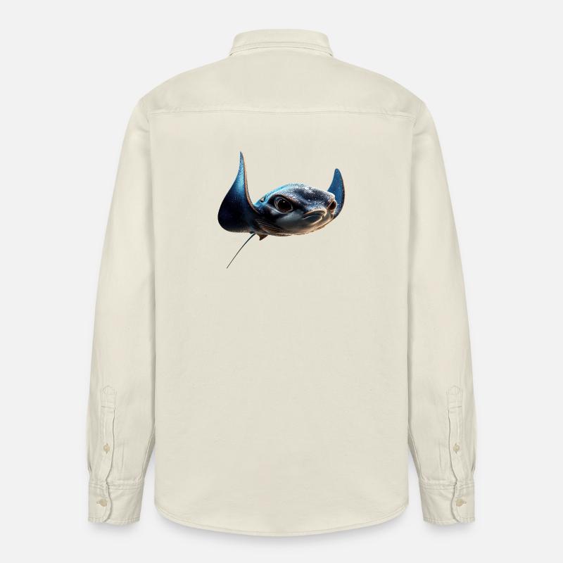 Manta Rochen Teufelsrochen Stachelrochen Taucher - Relaxed Fit Unisex Organic Hemd von Stanley/Stella - Natur