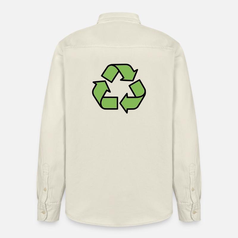 Plan du panneau de recyclage - Chemise unisexe coupe décontractée bio Stanley/Stella - écru doux