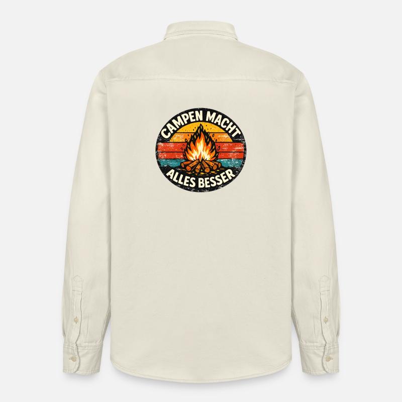 Le camping rend tout meilleur - Chemise unisexe coupe décontractée bio Stanley/Stella - écru doux