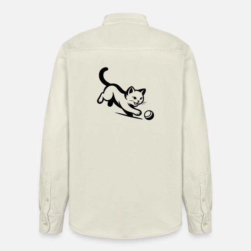 Chat - Chemise unisexe coupe décontractée bio Stanley/Stella - écru doux