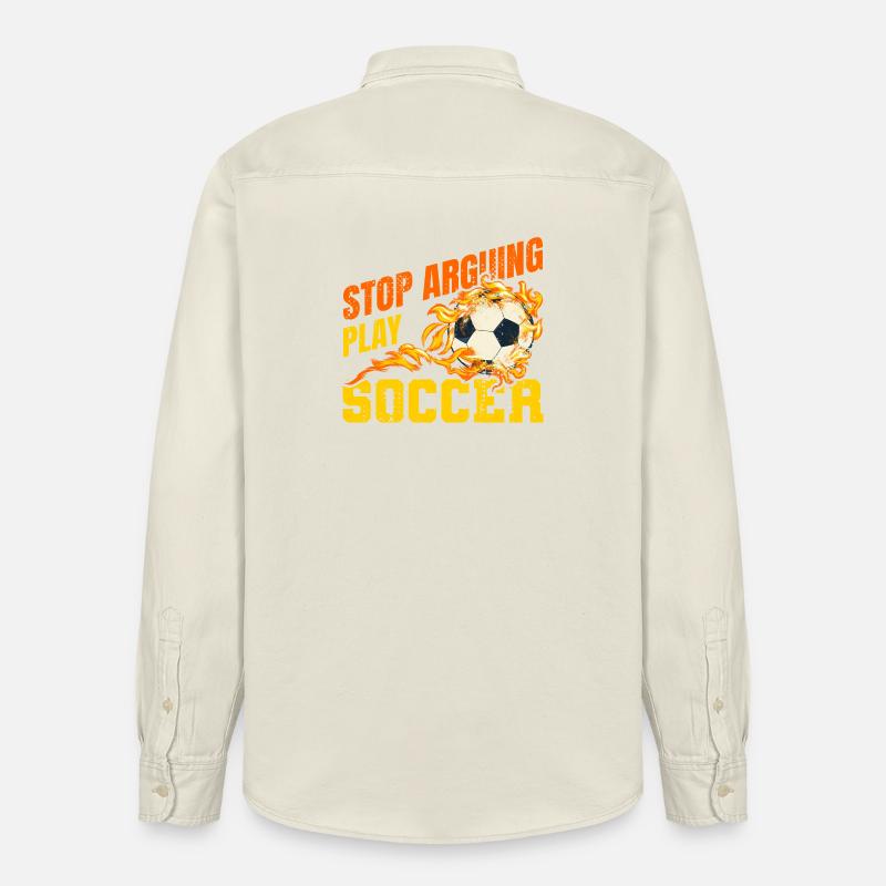 Fußball Witziger Spruch - Relaxed Fit Unisex Organic Hemd von Stanley/Stella - Natur