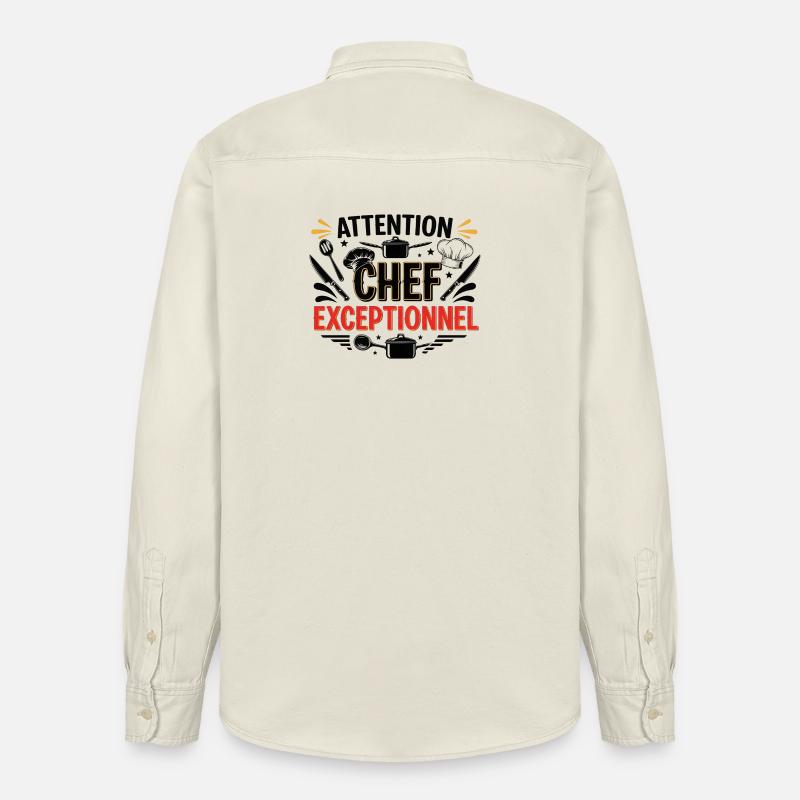 Attention Chef Exceptionnel - Chemise unisexe coupe décontractée bio Stanley/Stella - écru doux