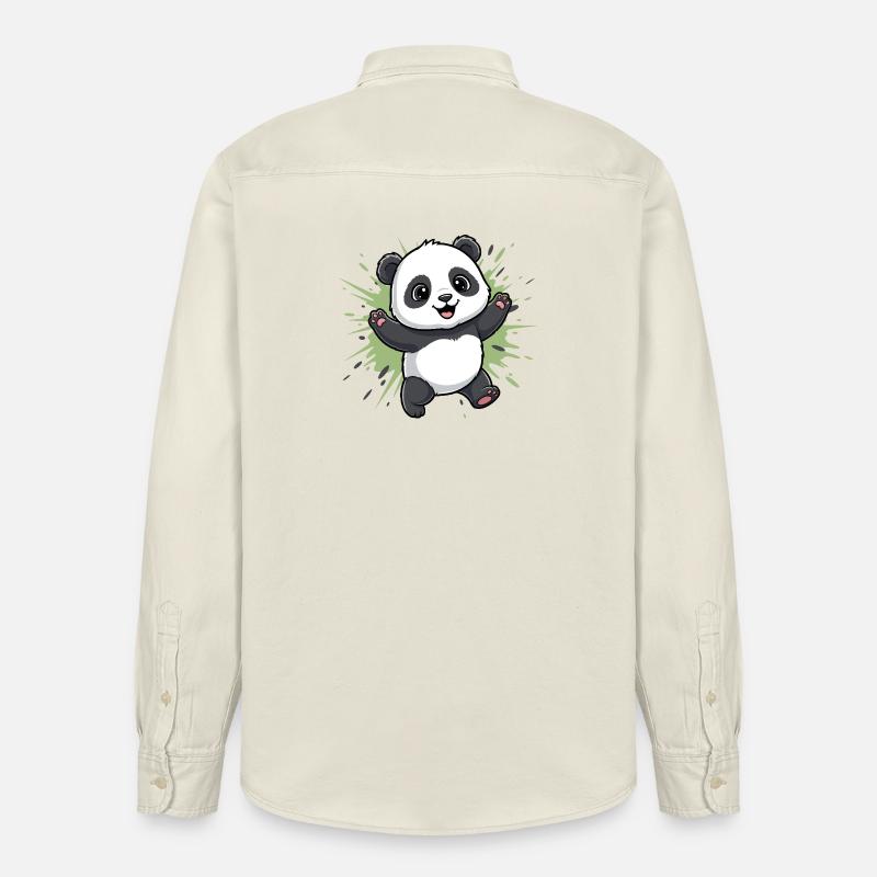 Fond du Panda Spritz Câlin - Chemise unisexe coupe décontractée bio Stanley/Stella - écru doux