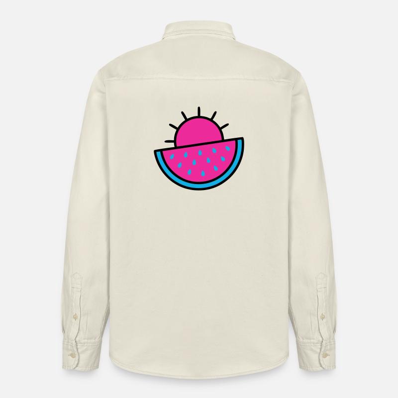 Wassermelone Sonne 90s Pop-Art - Relaxed Fit Unisex Organic Hemd von Stanley/Stella - Natur