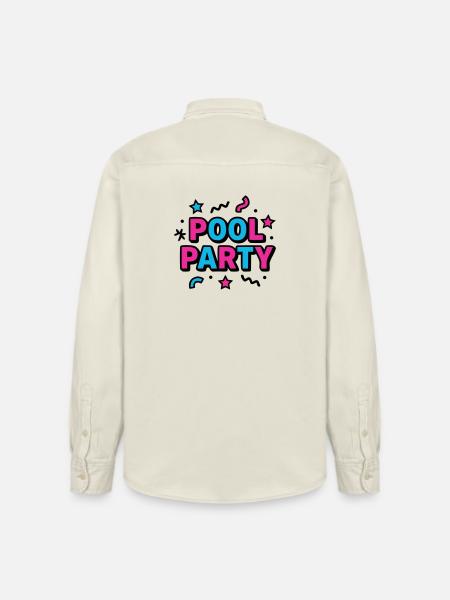 Pool Party 90s Lettering - Relaxed Fit Unisex Organic Shirt by Stanley/Stella - soft Ecru