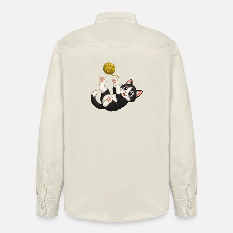 Des jeux de chaton - Chemise unisexe coupe décontractée bio Stanley/Stella - écru doux