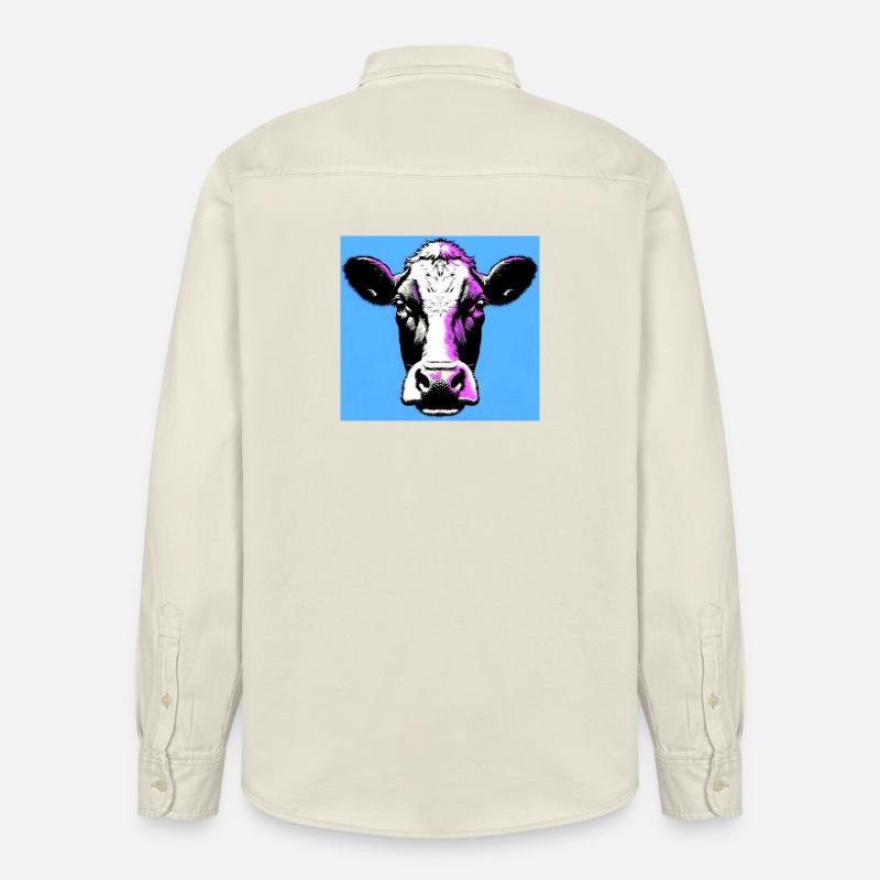 vache - Chemise unisexe coupe décontractée bio Stanley/Stella - écru doux