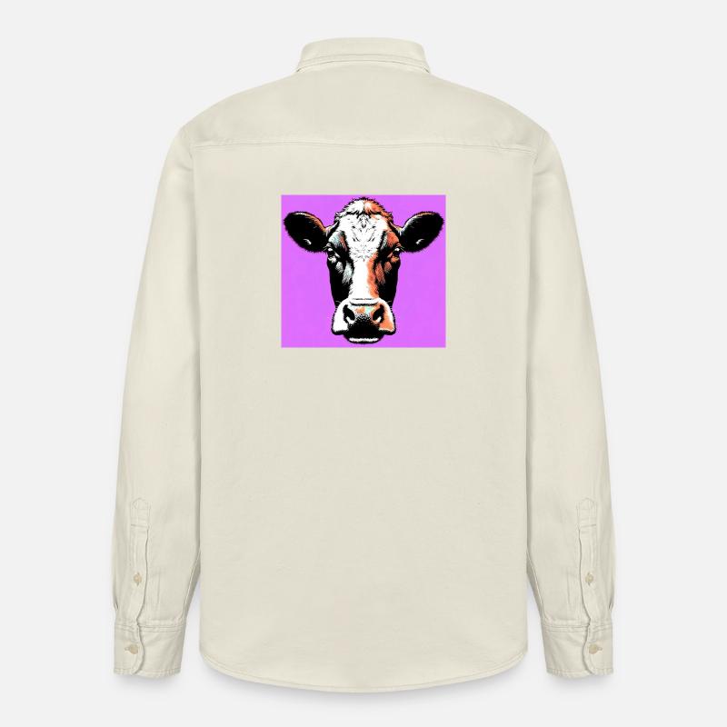 vache - Chemise unisexe coupe décontractée bio Stanley/Stella - écru doux