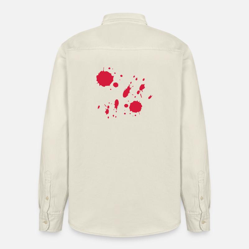 Rote Farbspritzer abstrakte Muster - Relaxed Fit Unisex Organic Hemd von Stanley/Stella - Natur