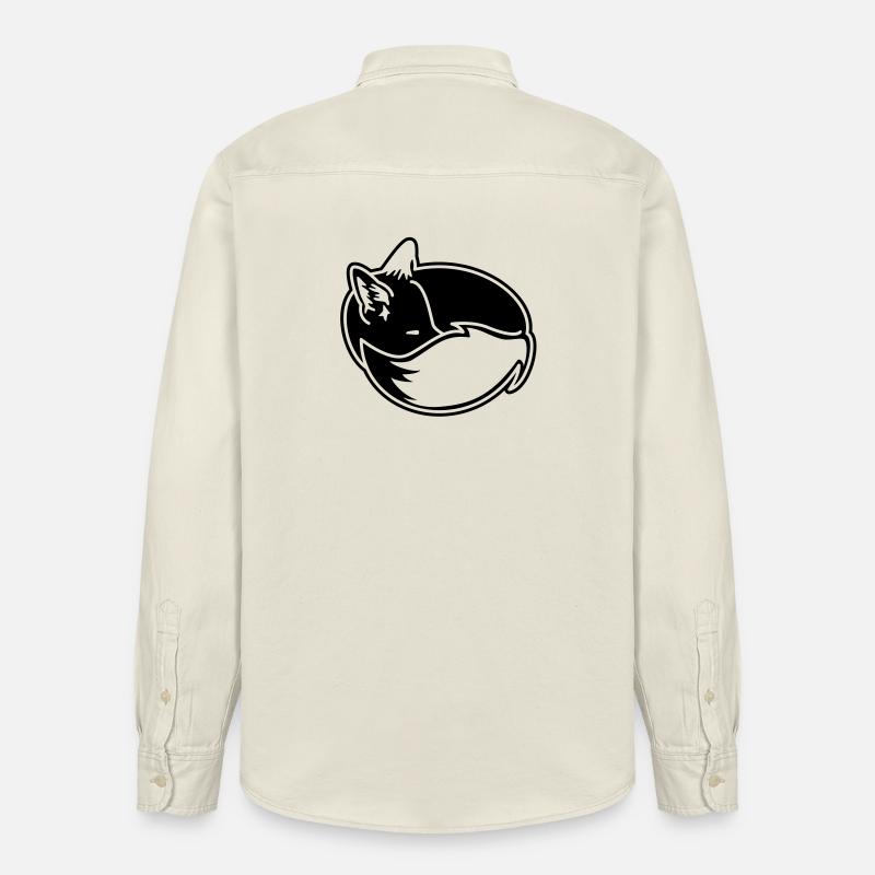 Fuchs eingekuschelt – Kawaii Fox Cartoon Design - Relaxed Fit Unisex Organic Hemd von Stanley/Stella - Natur