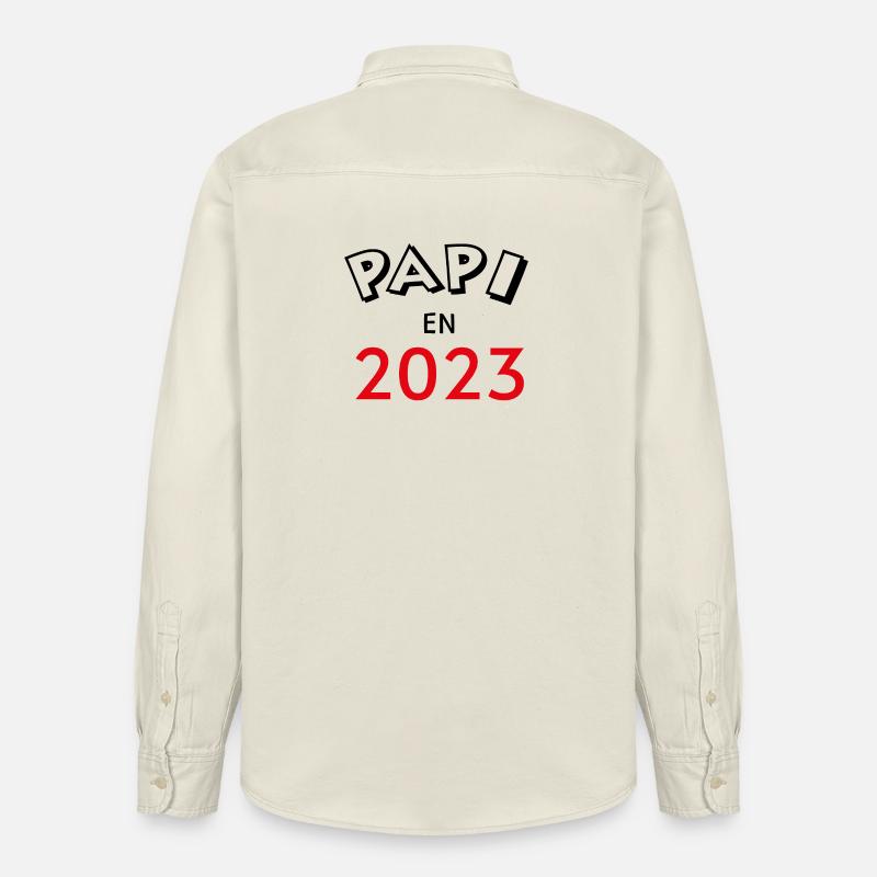 Papi en 2023 - Chemise unisexe coupe décontractée bio Stanley/Stella - écru doux