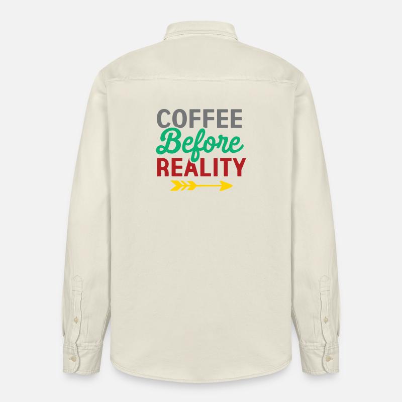 Le café avant la réalité - Chemise unisexe coupe décontractée bio Stanley/Stella - écru doux