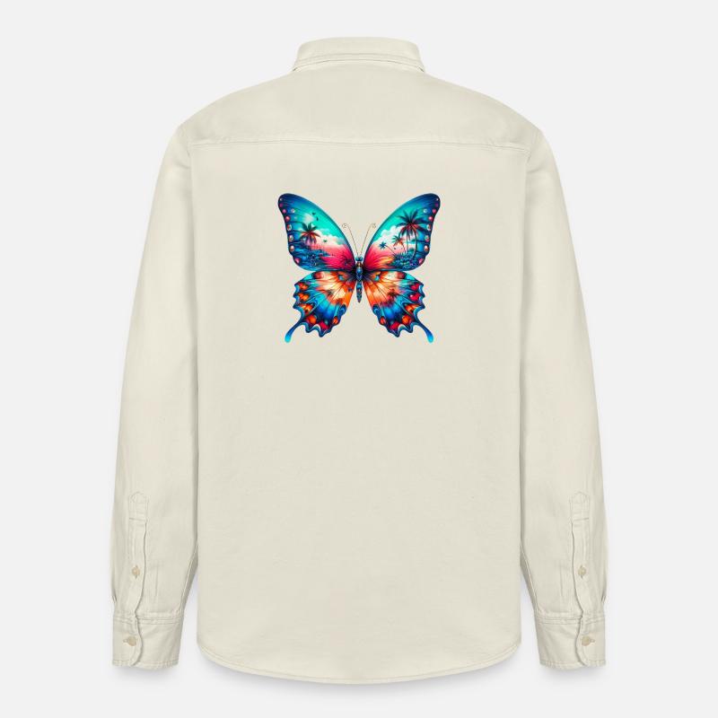 Papillon - Chemise unisexe coupe décontractée bio Stanley/Stella - écru doux